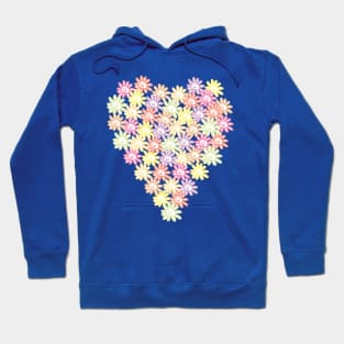 Daisy Smiley Faces Heart for Valentines Day Hoodie